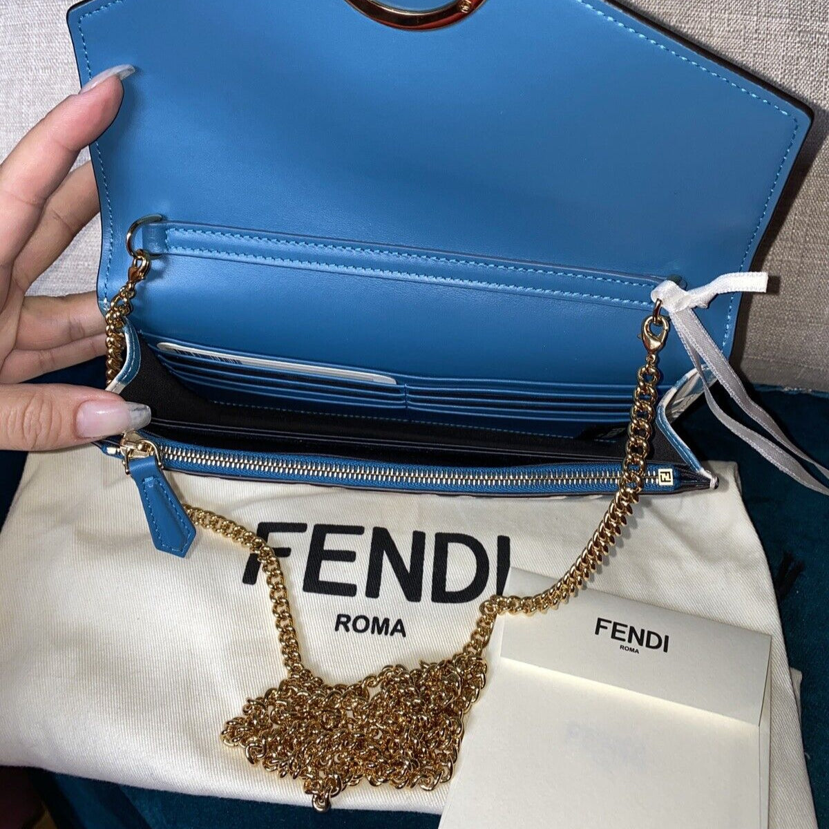 Fendi Leather Wallet On Chain