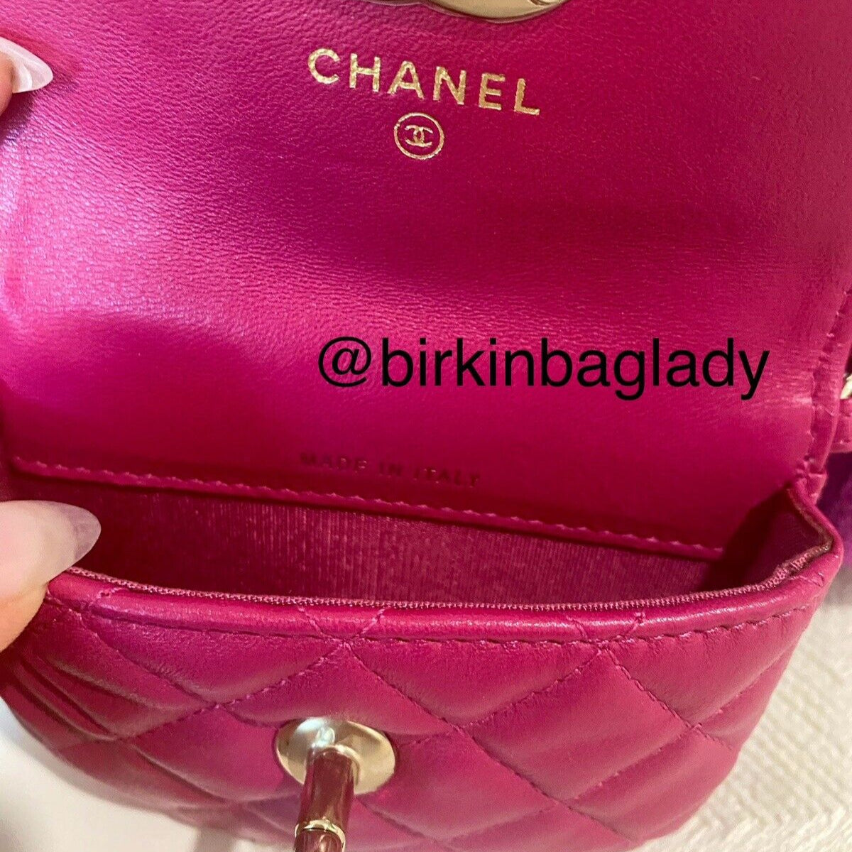 Chanel Belt Waist Bag Coin Purse Quilted Lambskin Boucle/Tweed Pink Purple