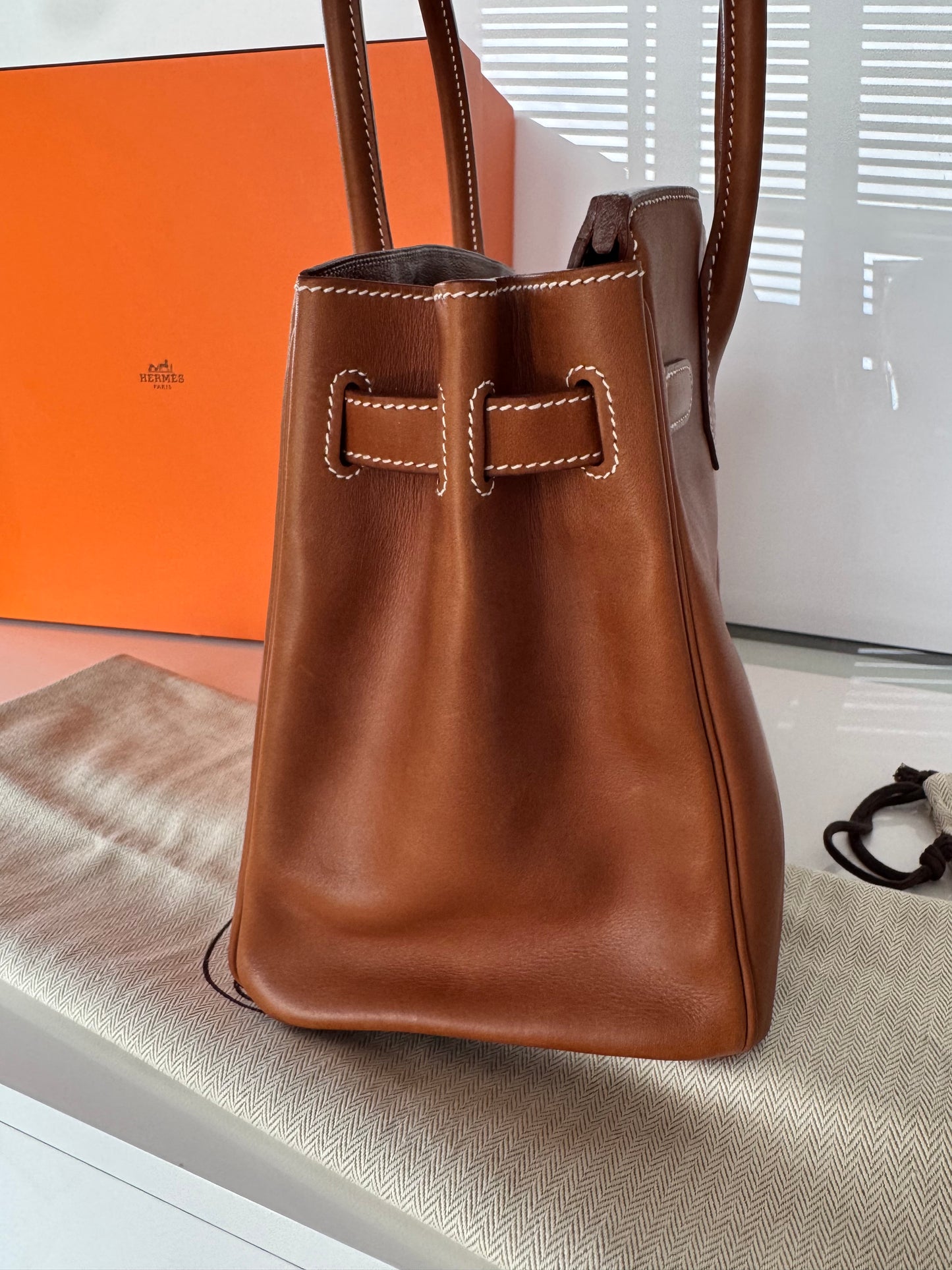 Birkin 30 Smooth Barenia Fauve Palladium Hardware