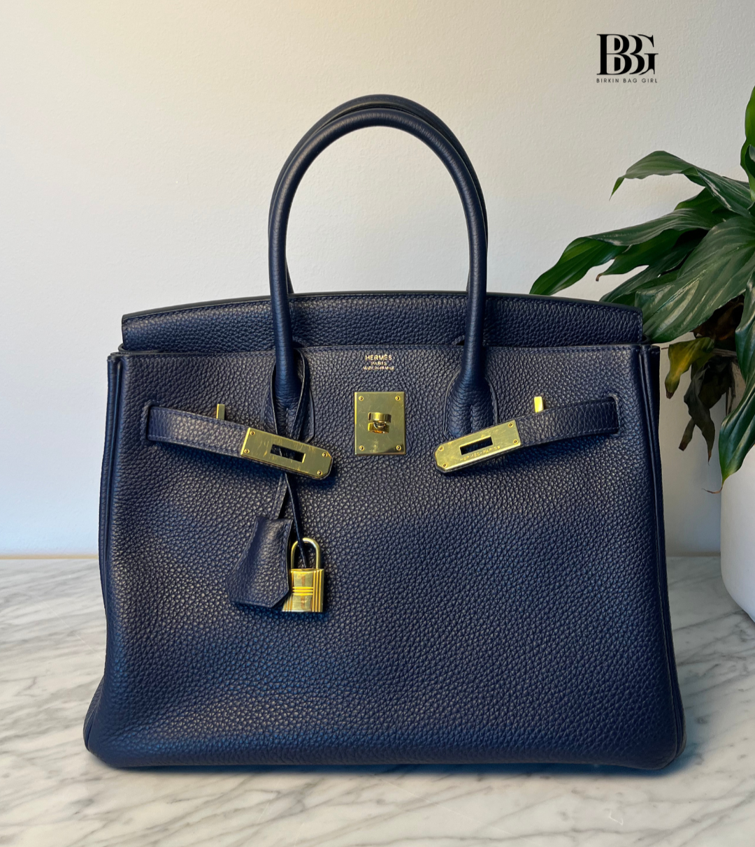 Hermes Birkin 30 Bleu Nuit with Gold Hardware - Main Image