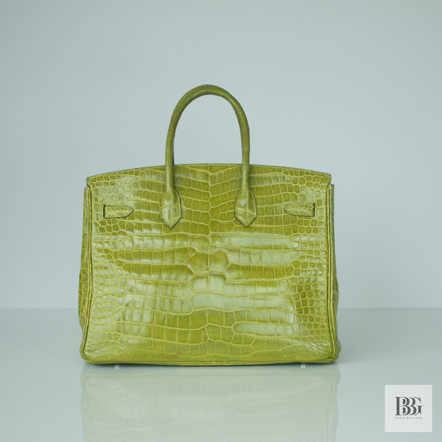 Hermès Birkin 35 Porosus Crocodile Granny PHW