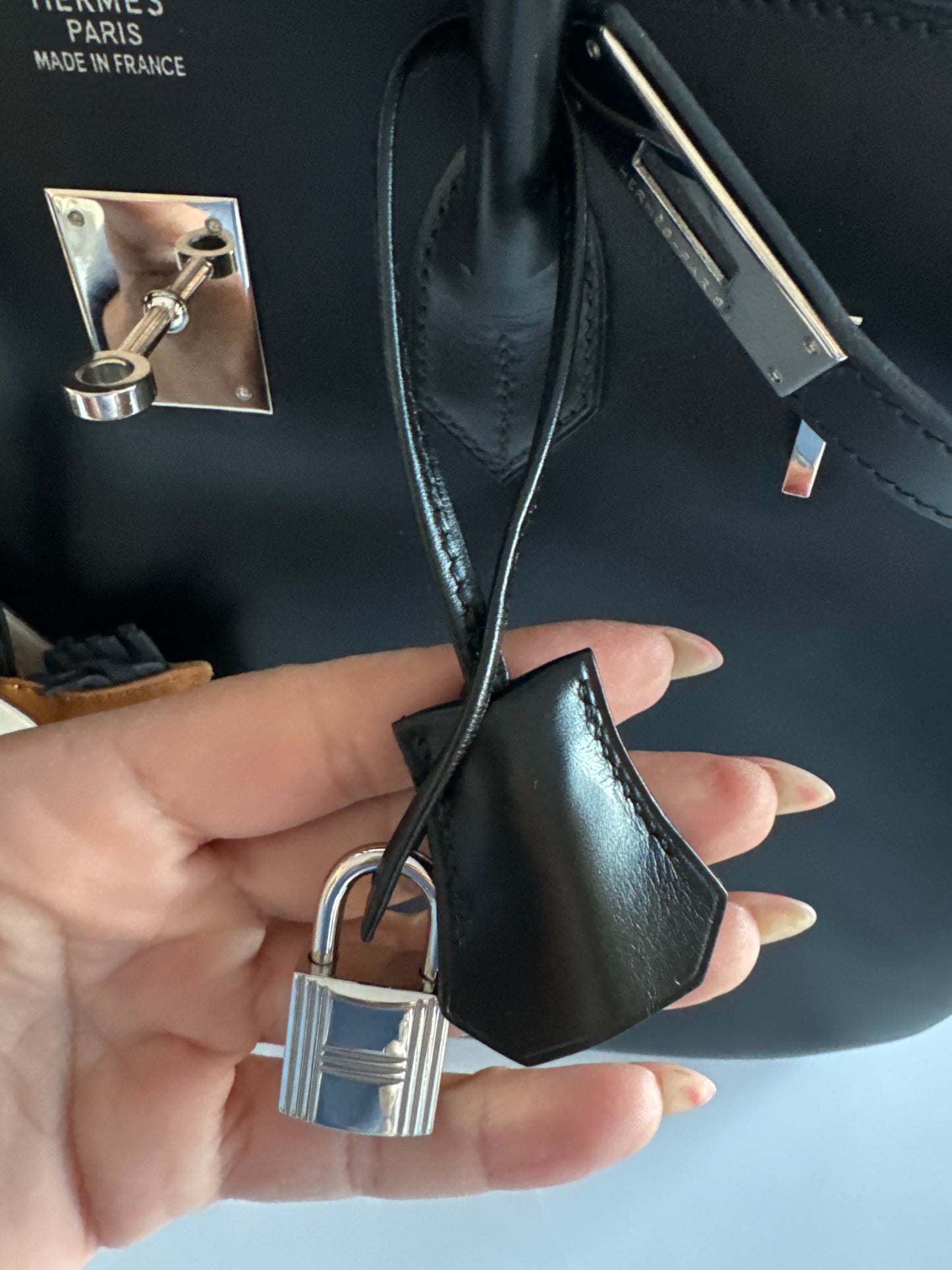 Hermes Birkin 35 Black Box Calf Palladium/Silver Hardware - Excellent Condition