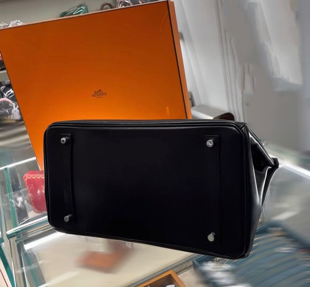 Hermès Birkin 35 Black Box Calf Palladium/Silver Hardware