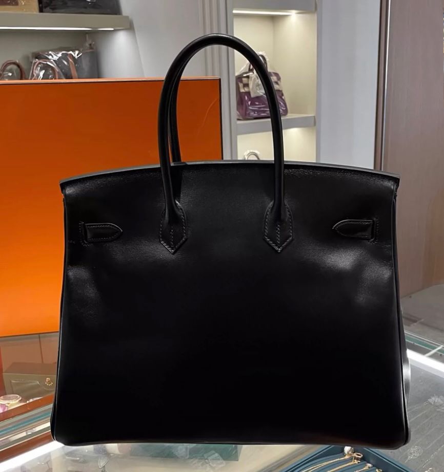 Hermès Birkin 35 Black Box Calf Palladium/Silver Hardware