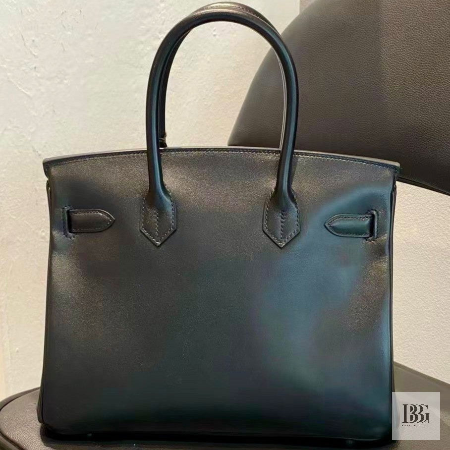 Excellent Pre-loved Birkin 30 black tadelakt with palladium hardware (2014)