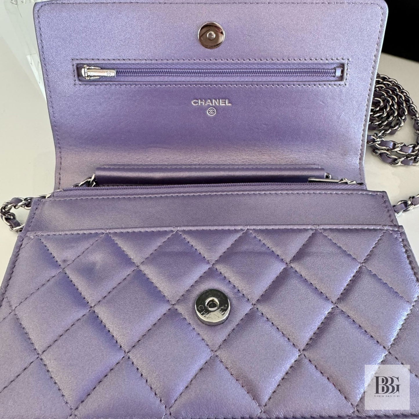 Chanel Wallet on Chain Iridescent Purple