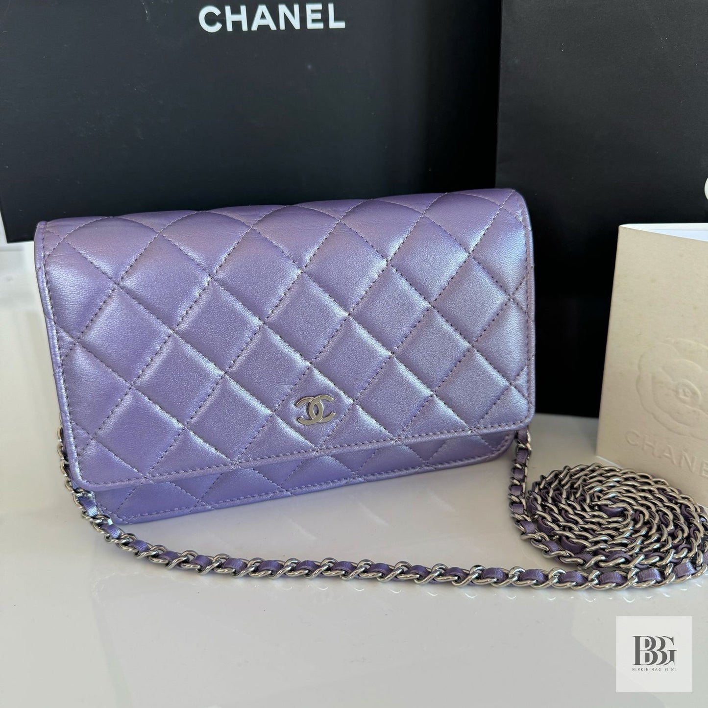 Chanel Wallet on Chain Iridescent Purple