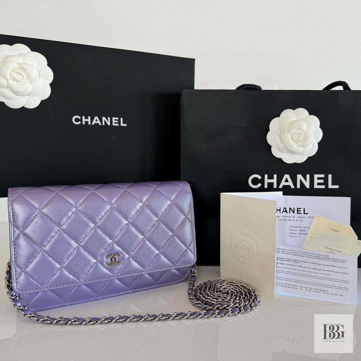 Chanel Wallet on Chain Iridescent Purple