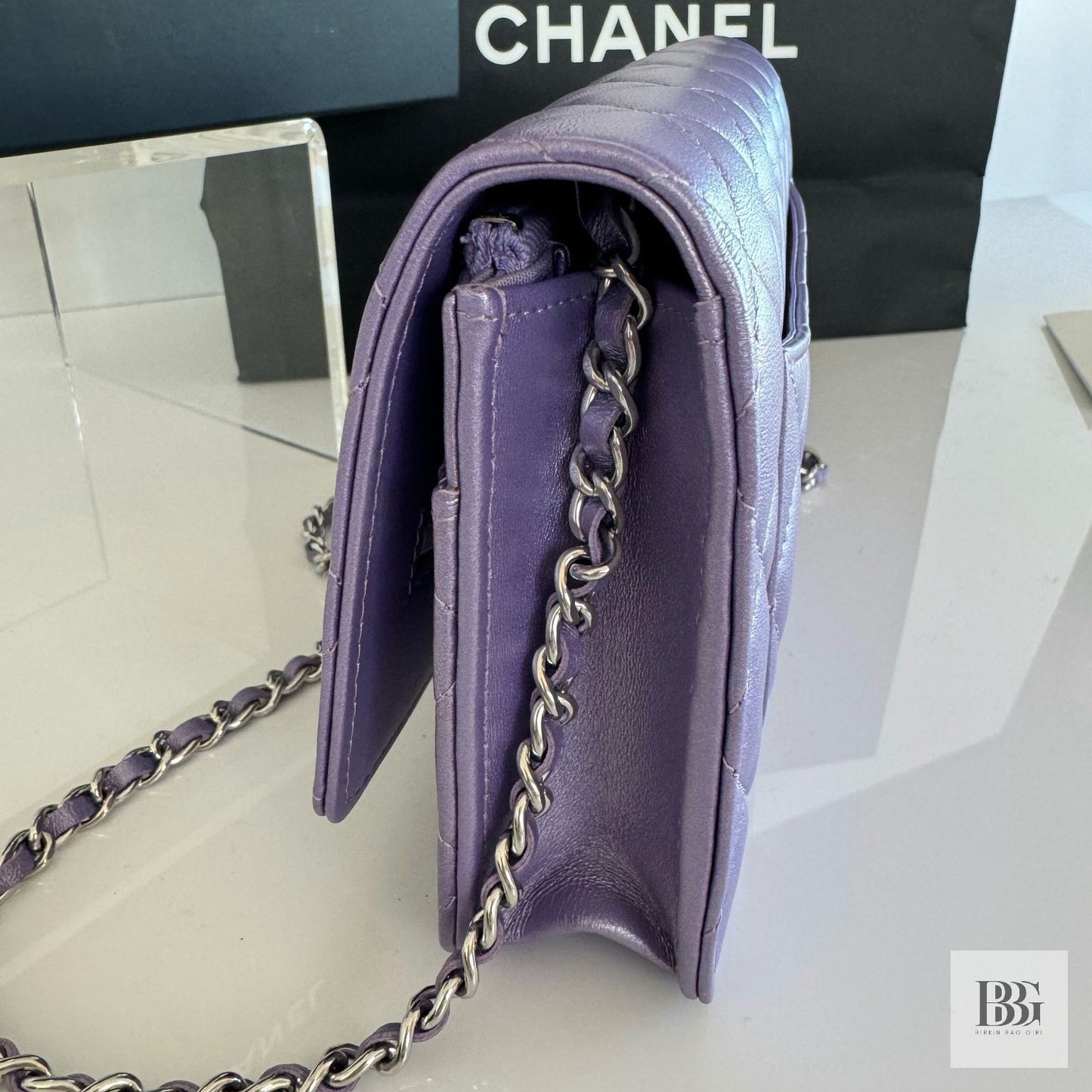 Chanel Wallet on Chain Iridescent Purple
