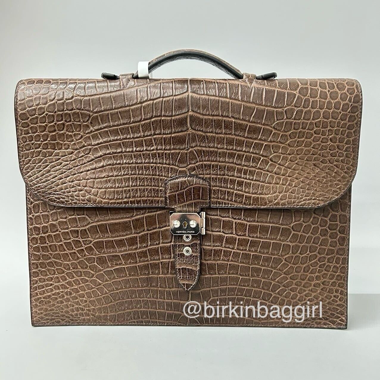 Hermès Sac A Depeche Porosus Crocodile Briefcase 38cm
