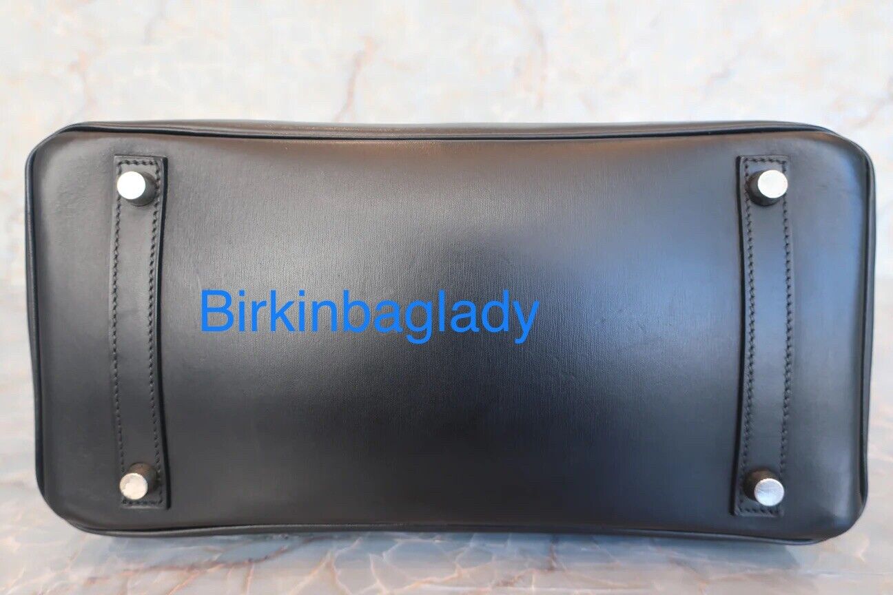 RARE Hermès Birkin 30 Black Box Leather w Palladium Hardware