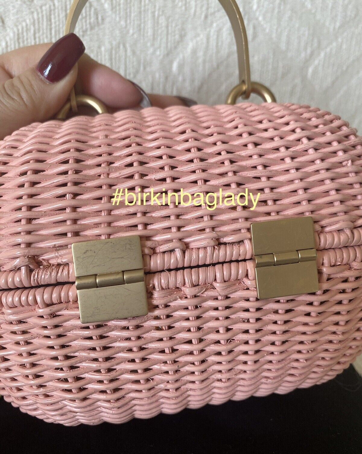 Rare Chanel Heart Logo Basket Wicker 2way Bag Pink