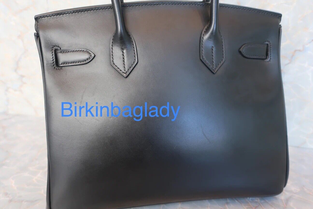 RARE Hermès Birkin 30 Black Box Leather w Palladium Hardware