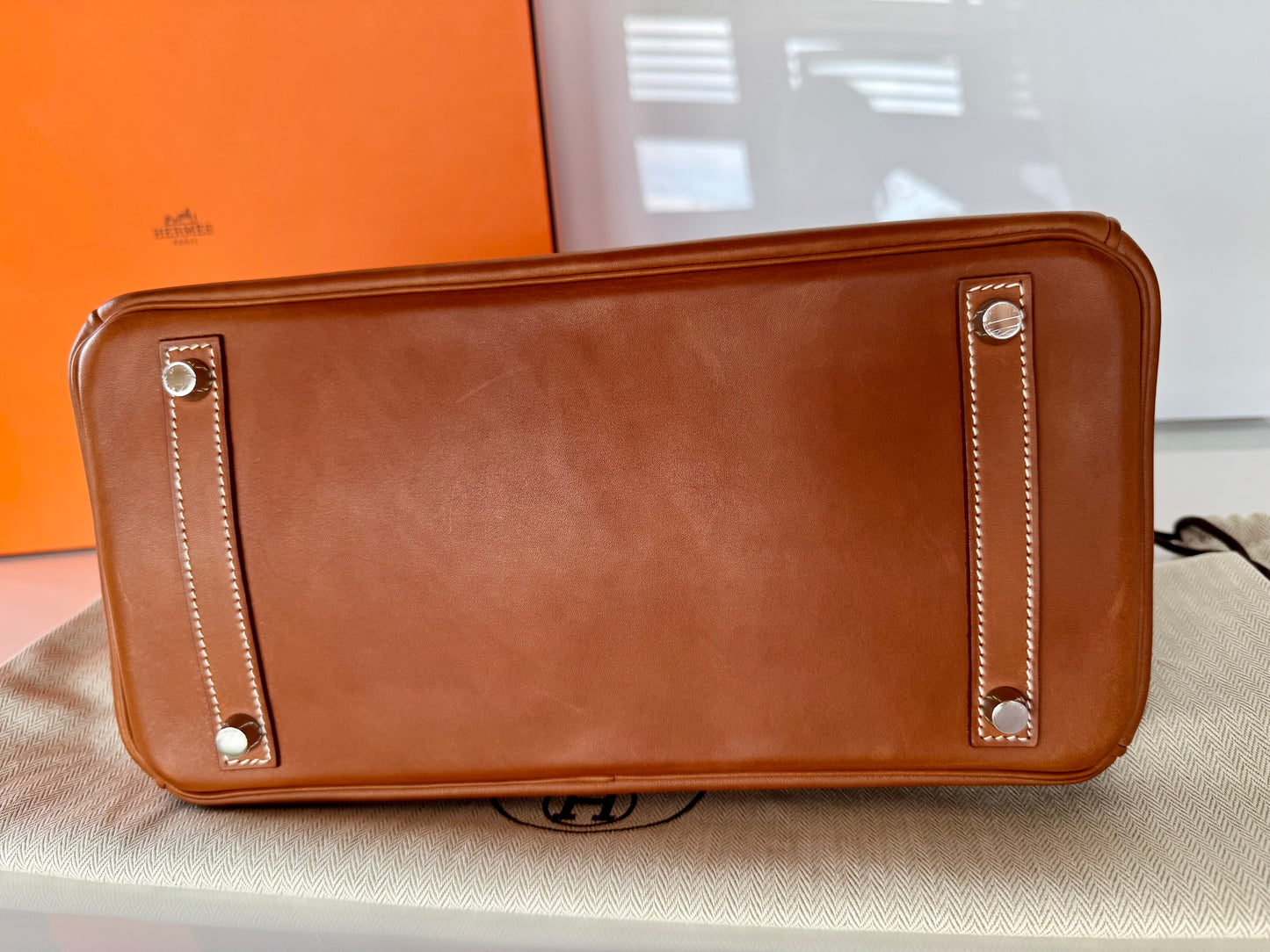 Birkin 30 Smooth Barenia Fauve Palladium Hardware