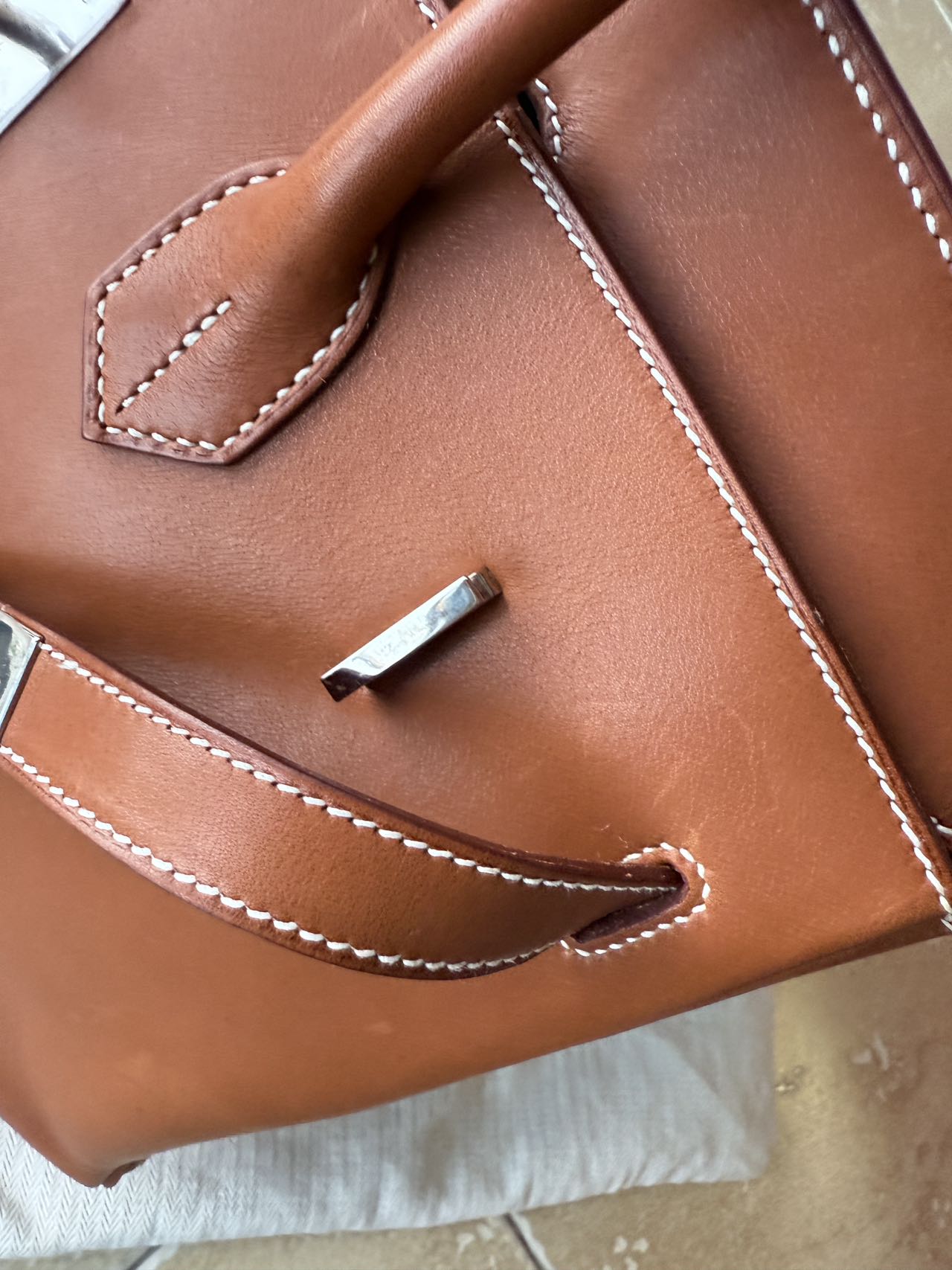 Birkin 35 Smooth Fauve Barenia Palladium Hardware