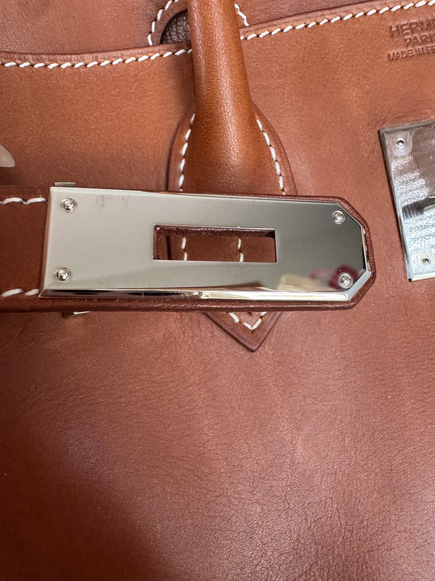 Birkin 30 Smooth Barenia Fauve Palladium Hardware