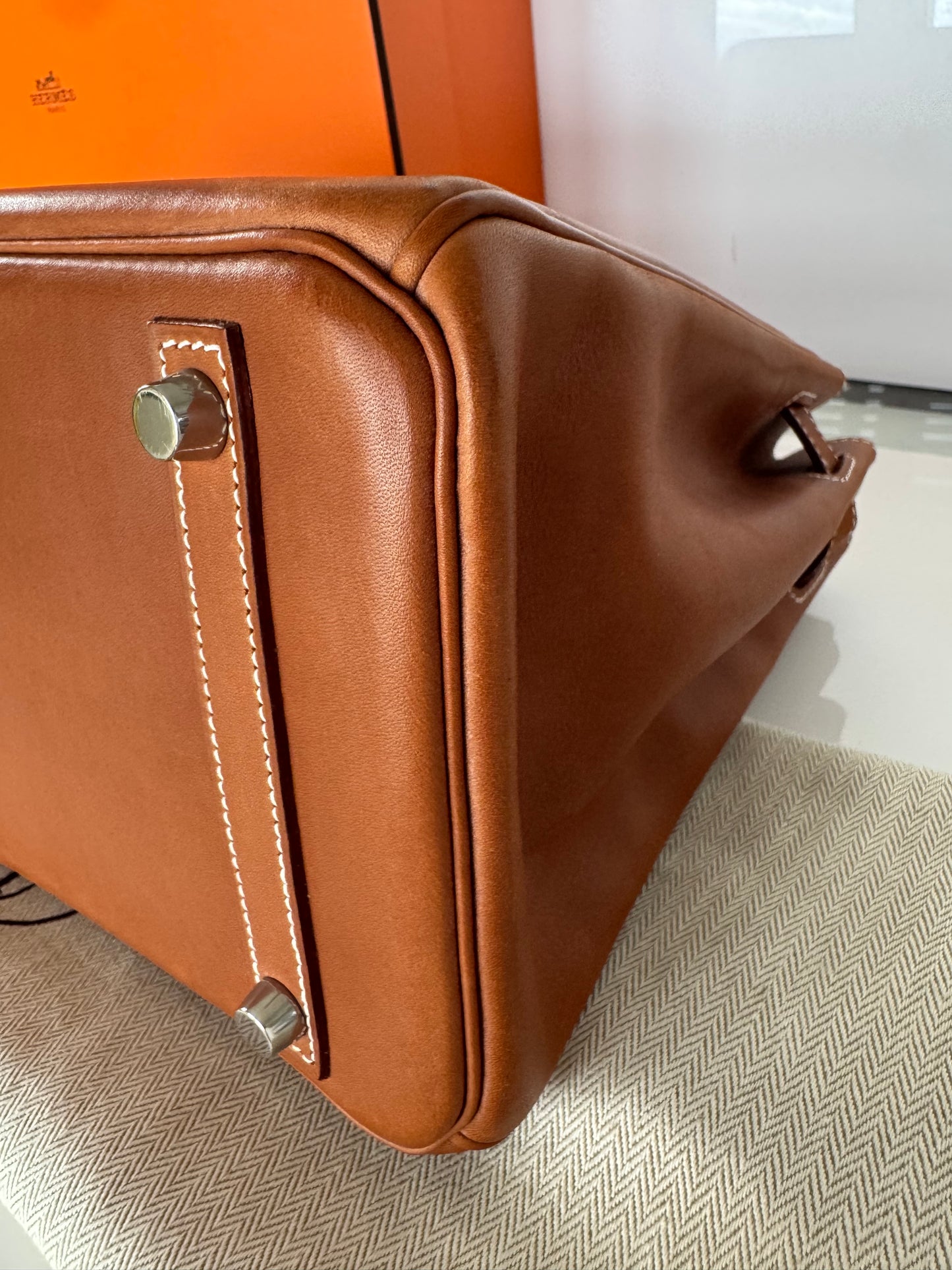 Birkin 30 Smooth Barenia Fauve Palladium Hardware