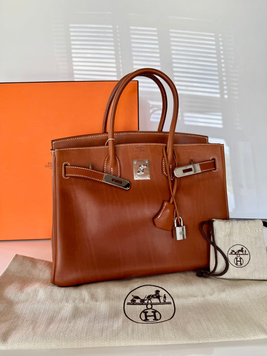 Birkin 30 Smooth Barenia Fauve Palladium Hardware
