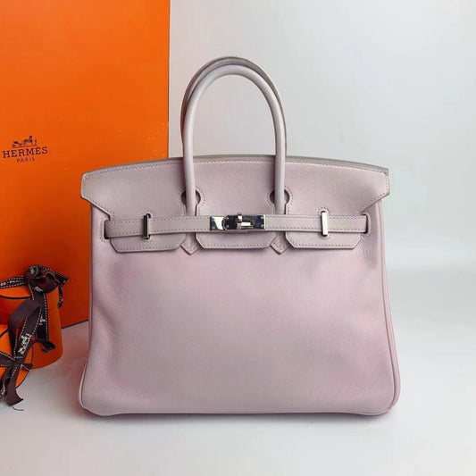 Preloved Birkin 25 Glycine Swift with Palladium Hardware