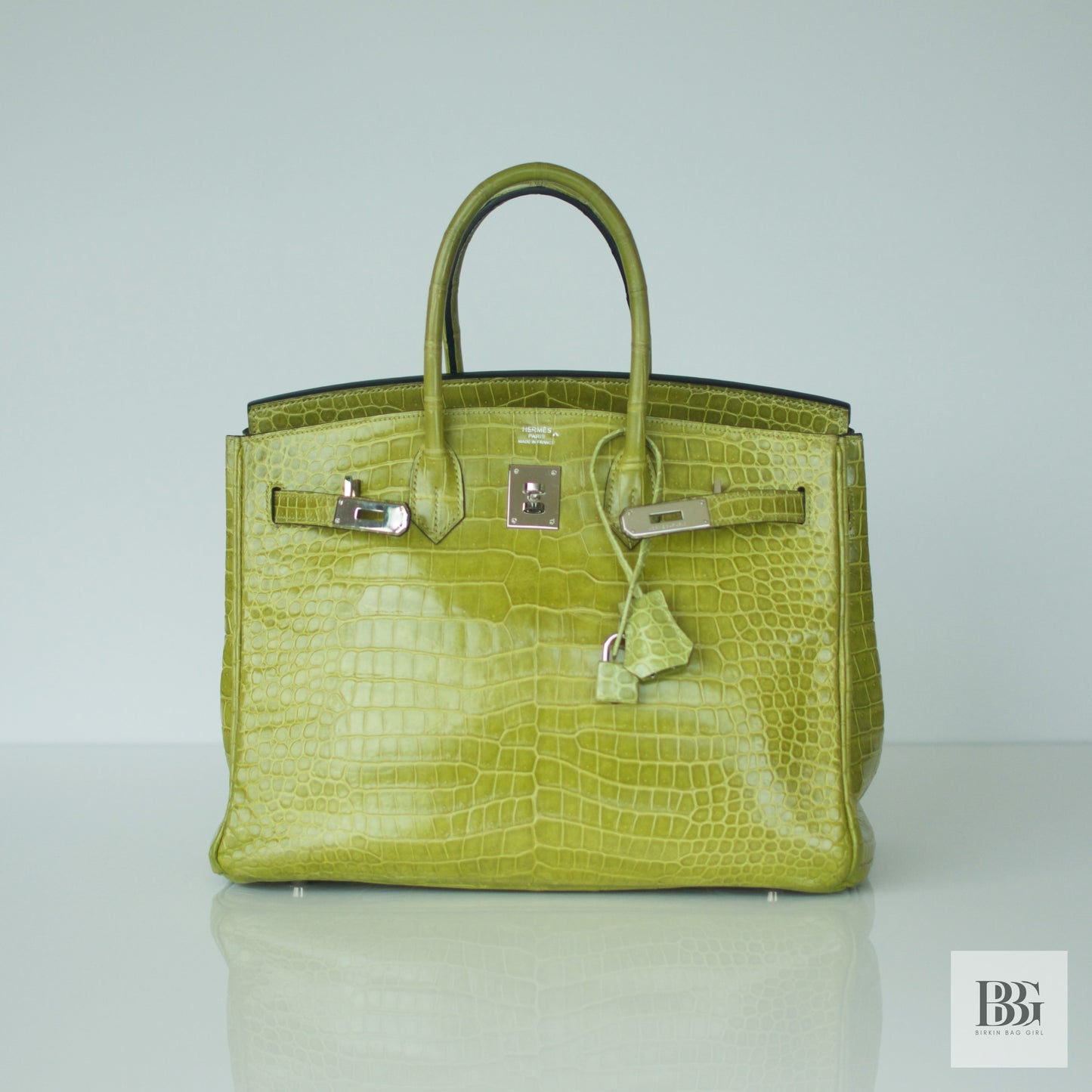 Hermès Birkin 35 Porosus Crocodile Granny PHW