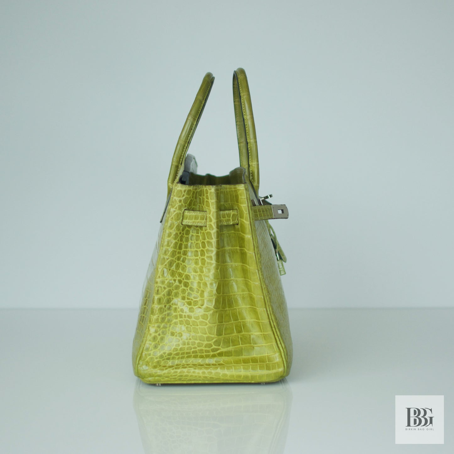 Hermès Birkin 35 Porosus Crocodile Granny PHW