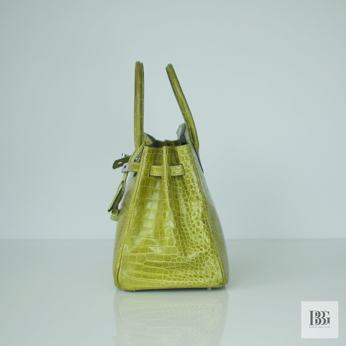 Hermès Birkin 35 Porosus Crocodile Granny PHW