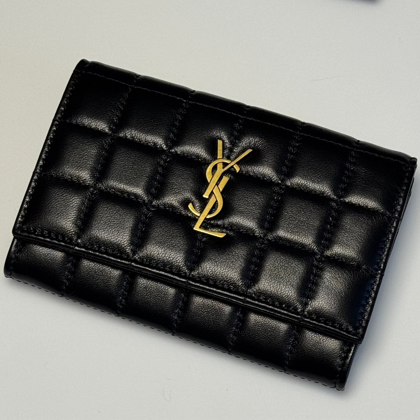 Brand New Saint Laurent Cassandre Matelassé Carré Small Envelope Wallet
