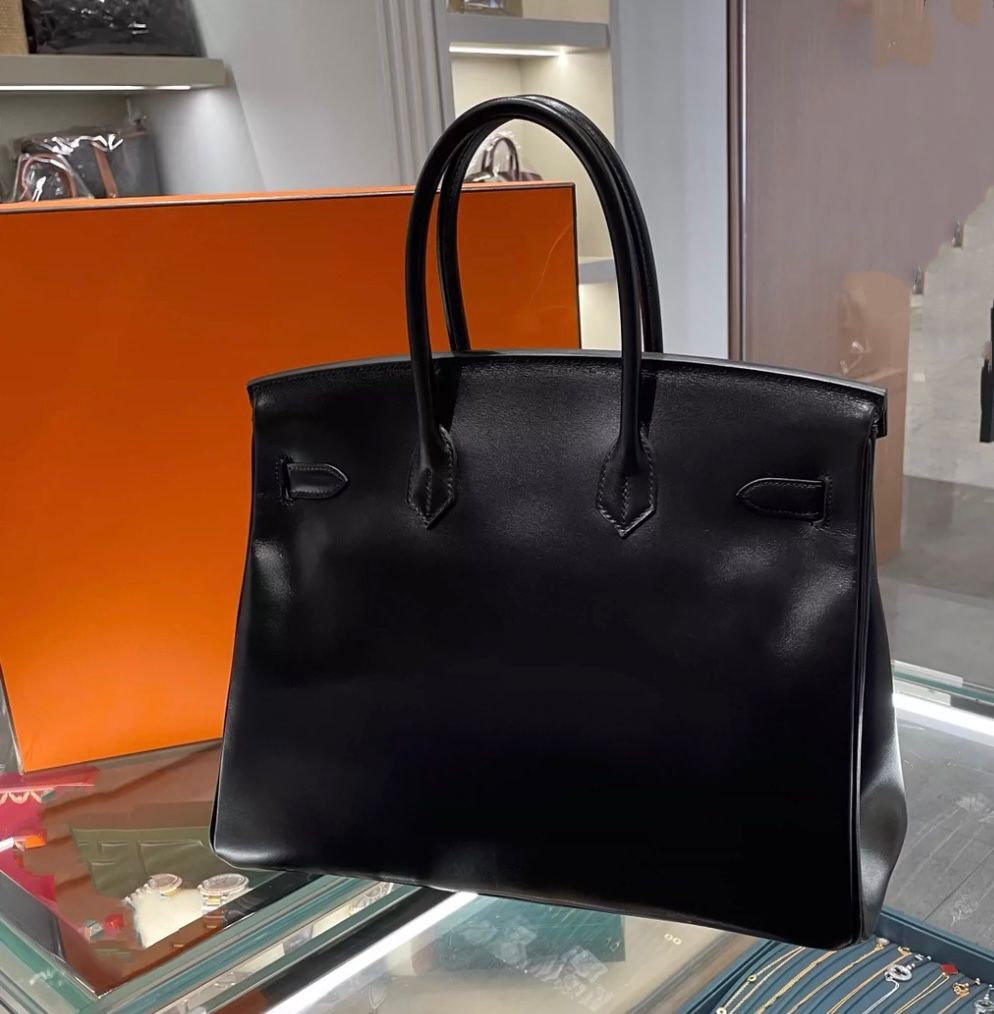 Hermès Birkin 35 Black Box Calf Palladium/Silver Hardware