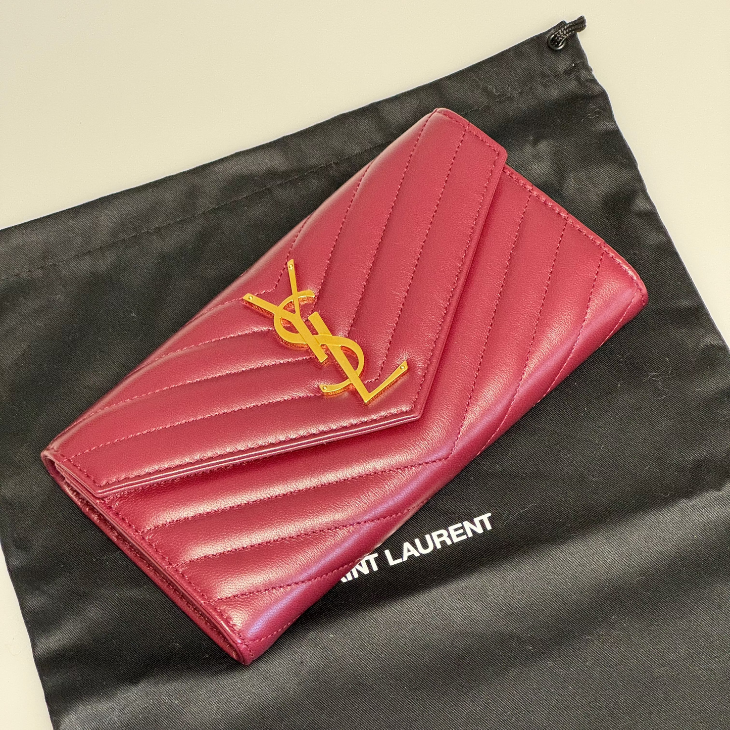 Brand New YSL Monogram Large Envelope Flap Wallet