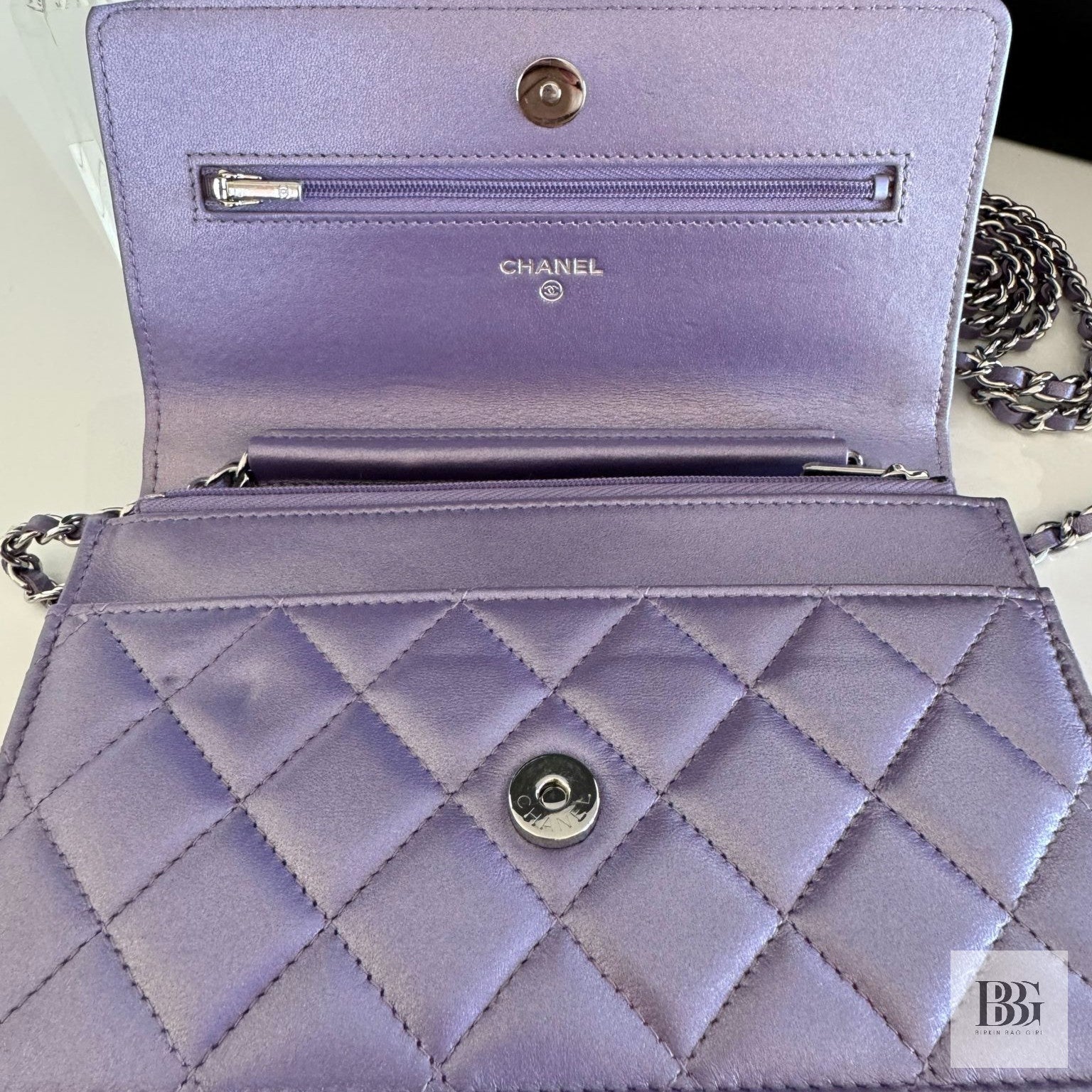 Chanel Wallet on Chain Iridescent Purple – Birkin Bag Girl