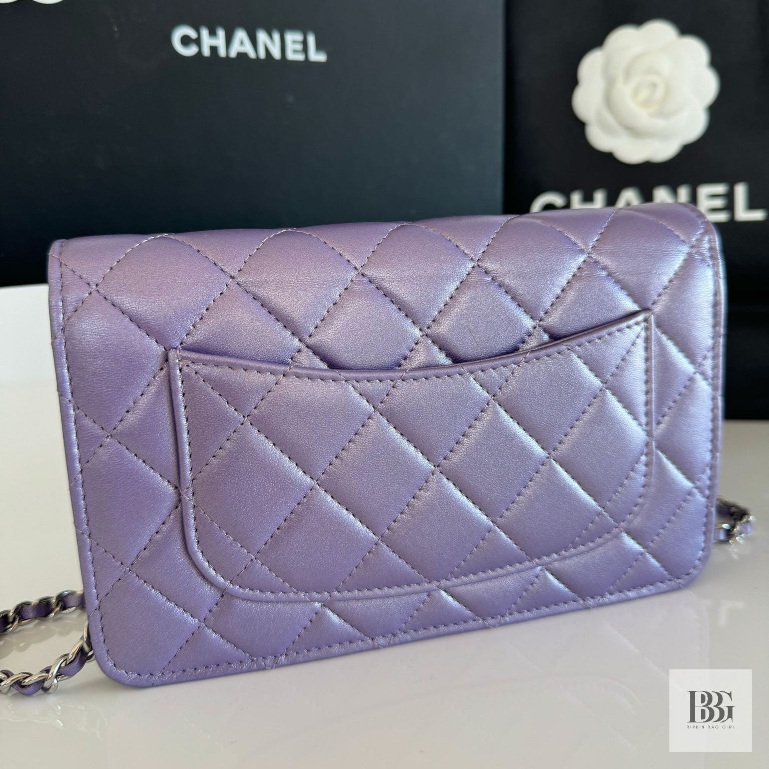 CHANEL パープルウォレット Chanel Wallet on Chain Iridescent Purple – Birkin Bag Girl