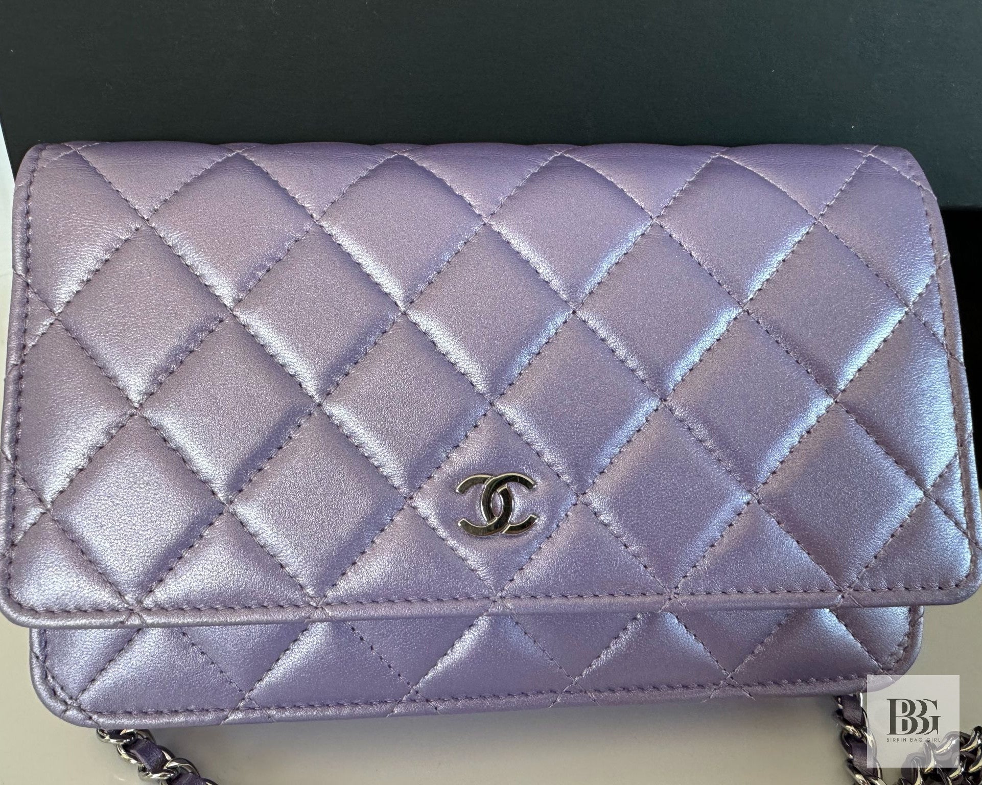 Chanel Wallet on Chain Iridescent Purple – Birkin Bag Girl