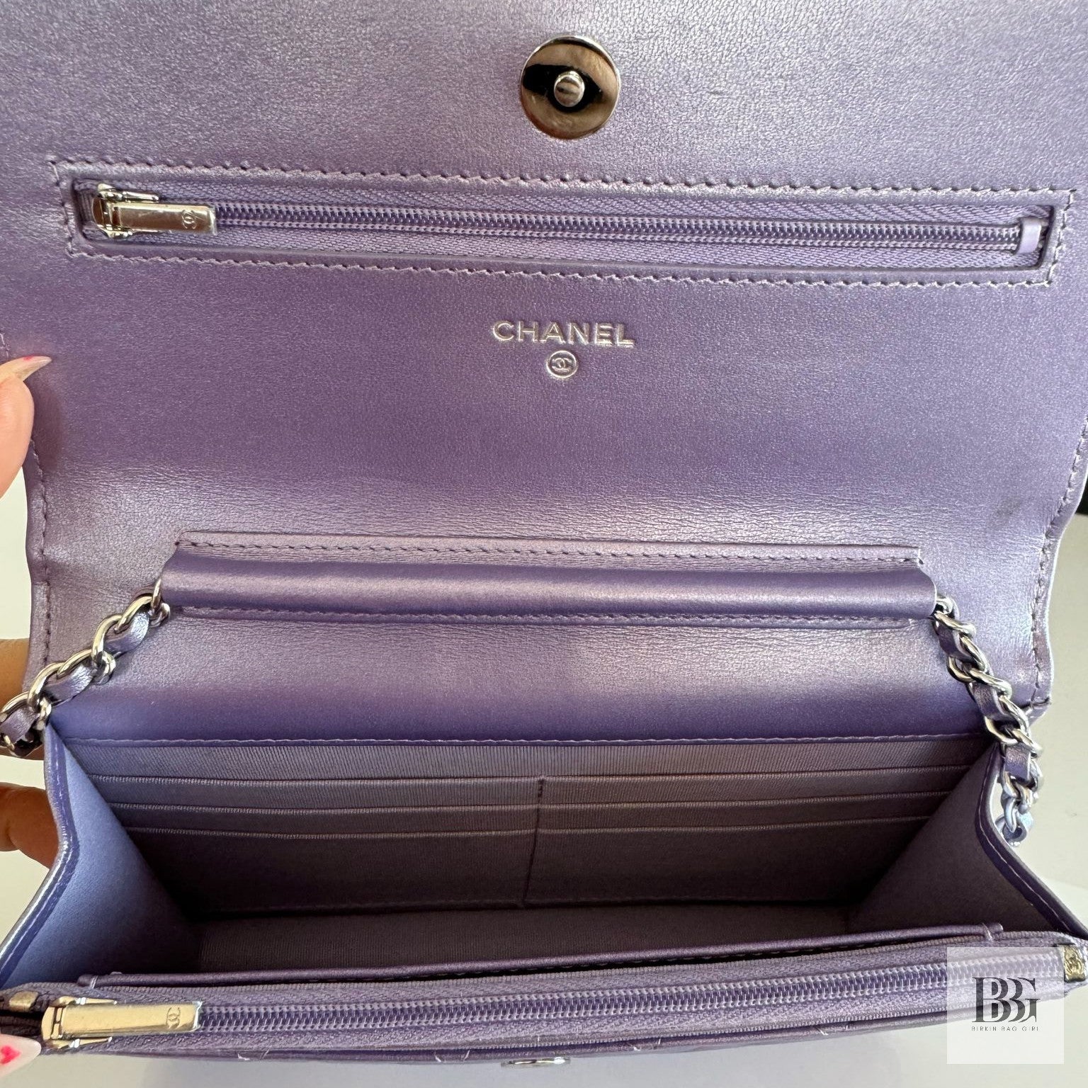 Chanel Wallet on Chain Iridescent Purple – Birkin Bag Girl