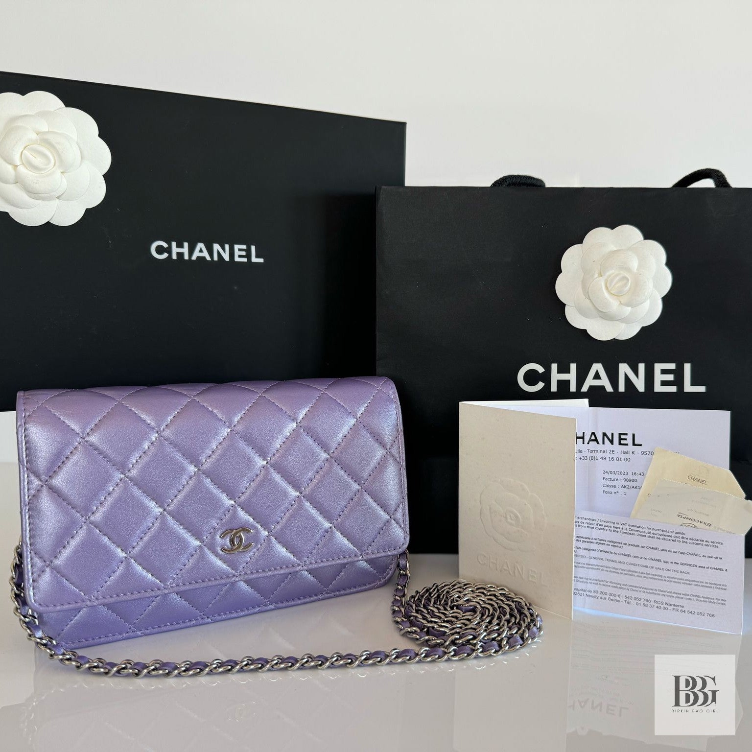 Chanel Wallet on Chain Iridescent Purple – Birkin Bag Girl